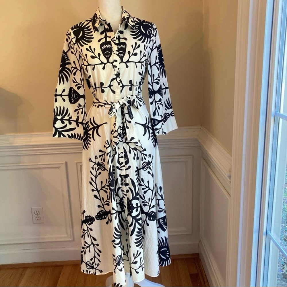 Zara black and white print dress